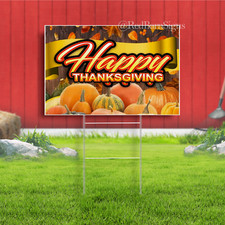 HAPPY THANKSGIVING Yard Sign WITH STAKE Corrugated Bandit