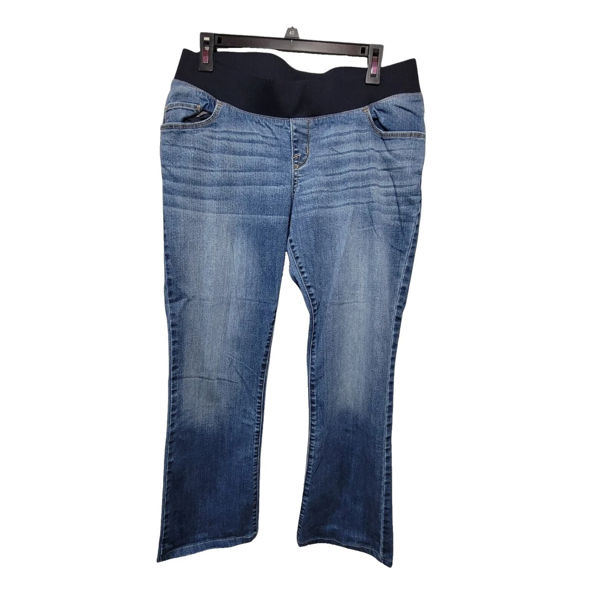 Jeans De Maternité Liz Lange - Femme, Taille 4, Bleu Denim Délavé, Jambe Droite, Neuf