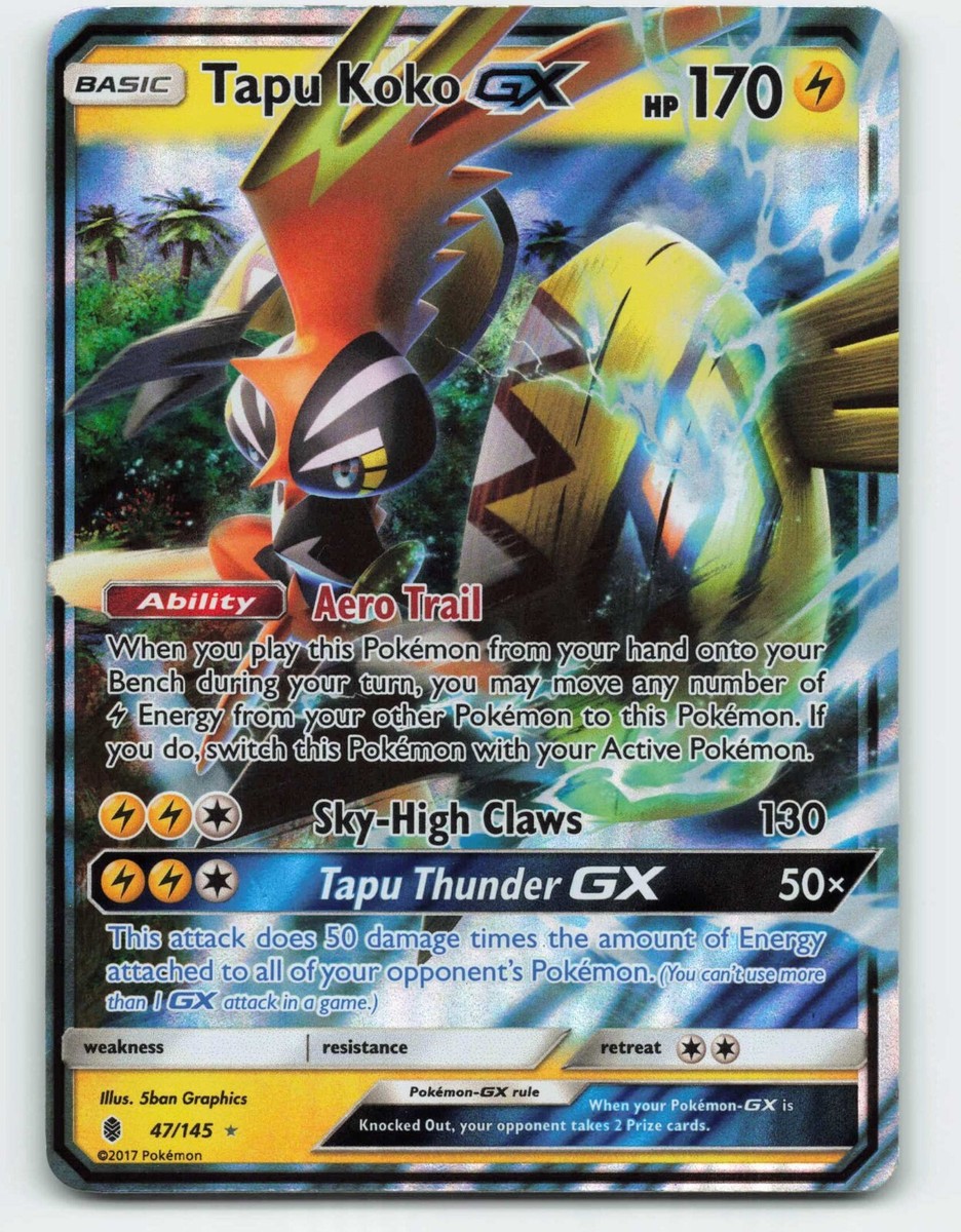 2017 Pokemon, Guardians Rising, #47/145 Tapu Koko GX, Holo Ultra