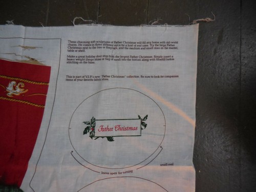 Father Christmas Soft Sculptures Fabric Pane 3 sizes Cranston VIP Fabric Pattern - Picture 5 of 7