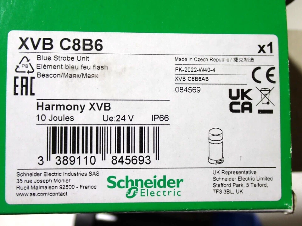 XVB C8B6 SCHNEIDER ELECTRIC BLUE STROBOSKOP LICHTEINHEIT NEU - Bild 2 von 3