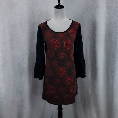 Aryeh Anthropologie Dress Womens Small Bell Sleeve Mini Shift Geometric 