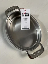 New All-Clad 7 inch Stainless Steel Gratin Oval Shaped Baker Specialty Cookware
