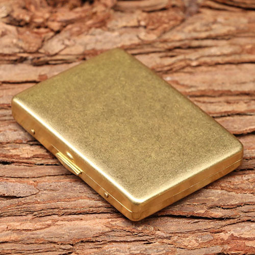 Gentleman Rectangular Brass Tobacco Cigarette Case Holder Smoke Box 3 sizes - Picture 6 of 13