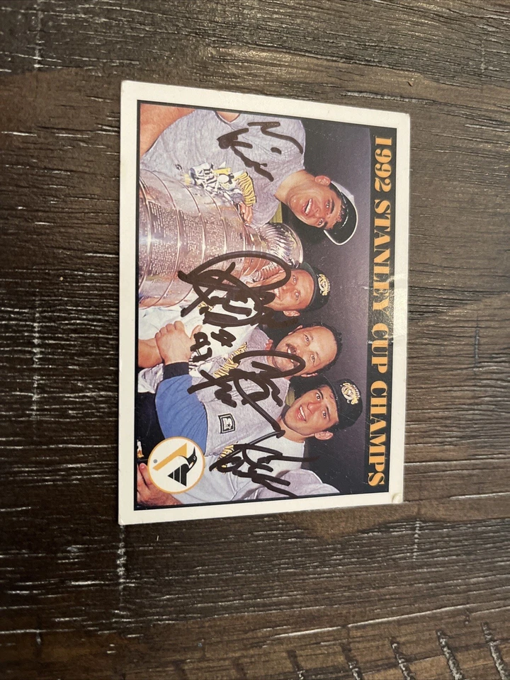 1992-93 Score Stanley Cup BRYAN TROTTIER And Others Autographed Card - Image 3 of 3