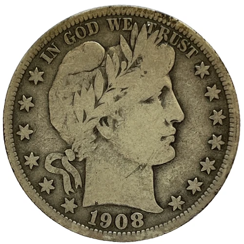 1908 Barber Silver Half in SAFLIP® - Fine- (VG+)