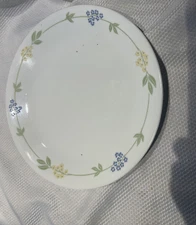CORELLE CORNING SECRET GARDEN Dinner Plate 10 1/4" Blue Yellow Floral USA