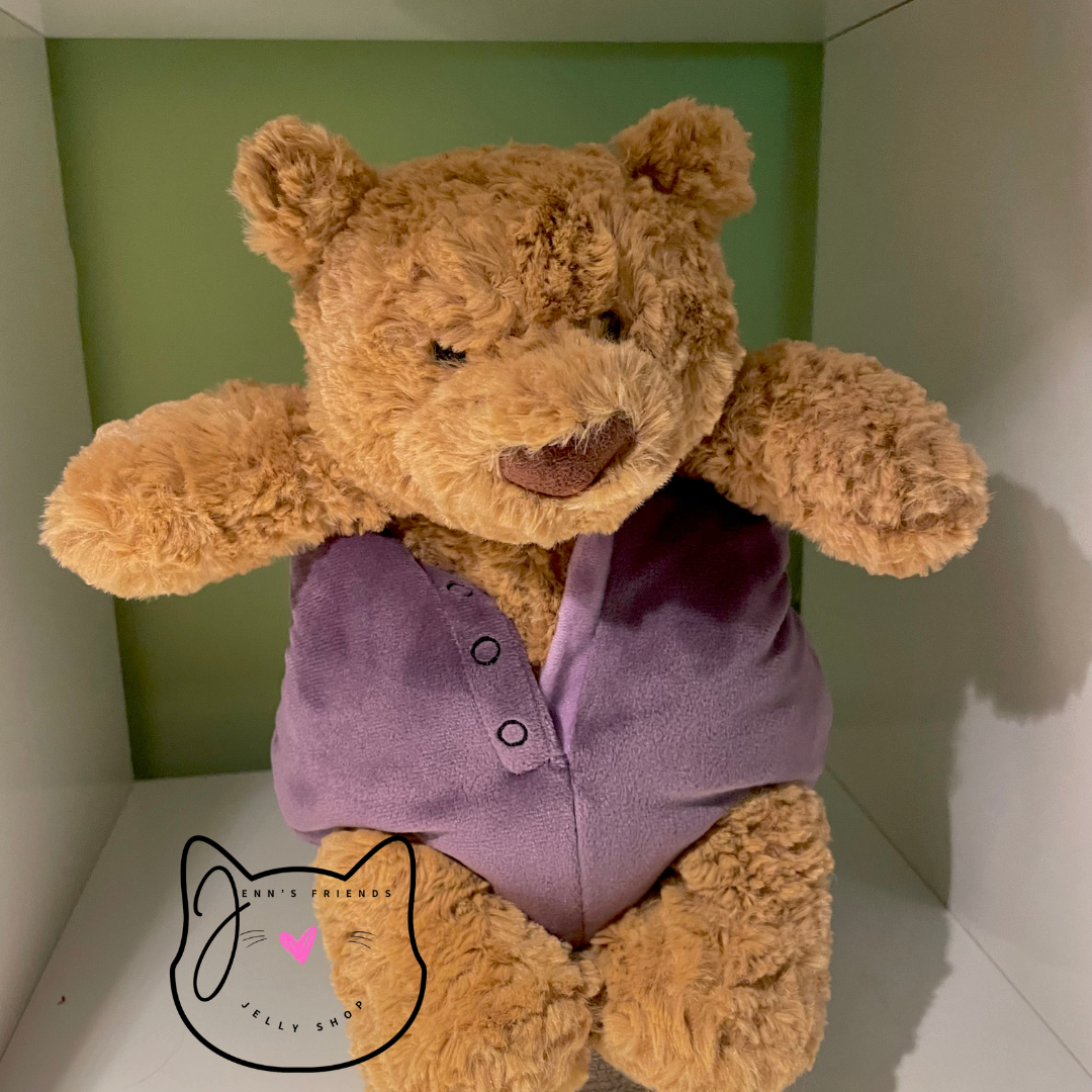 Jellycat Aubergine EGGPLANT BARTHOLOMEW BEAR New BNWT RETIRED