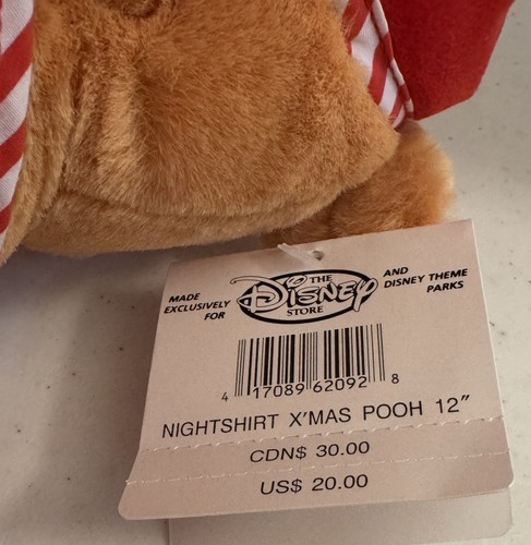 CAMISÓN DISNEY STORE WINNIE THE POOH FELPA ROJO PIJAMA GORRA CON ETIQUETAS - Imagen 5 de 7