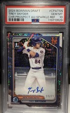 2024 Bowman Draft Chrome Prospect Trey Snyder Sparkle Refractor /71 Auto CAP-TSN