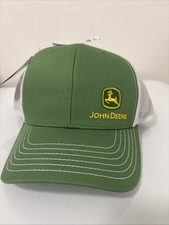 John Deere Moline 112 Fit Themed Mens Cotton/Mesh Trucker Hat/Cap Green/White
