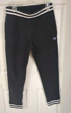 Vintage Champion Reverse Weave Warmup Sweat Pants Joggers Mens S Black Stripe