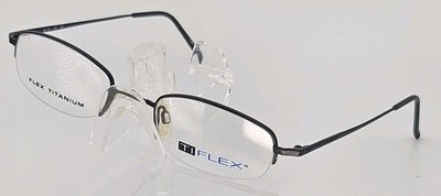 Ti-Flex T1560 Black Flex Titanium Eyeglasses Frames 50-21-145 NOS Demo Lens R4