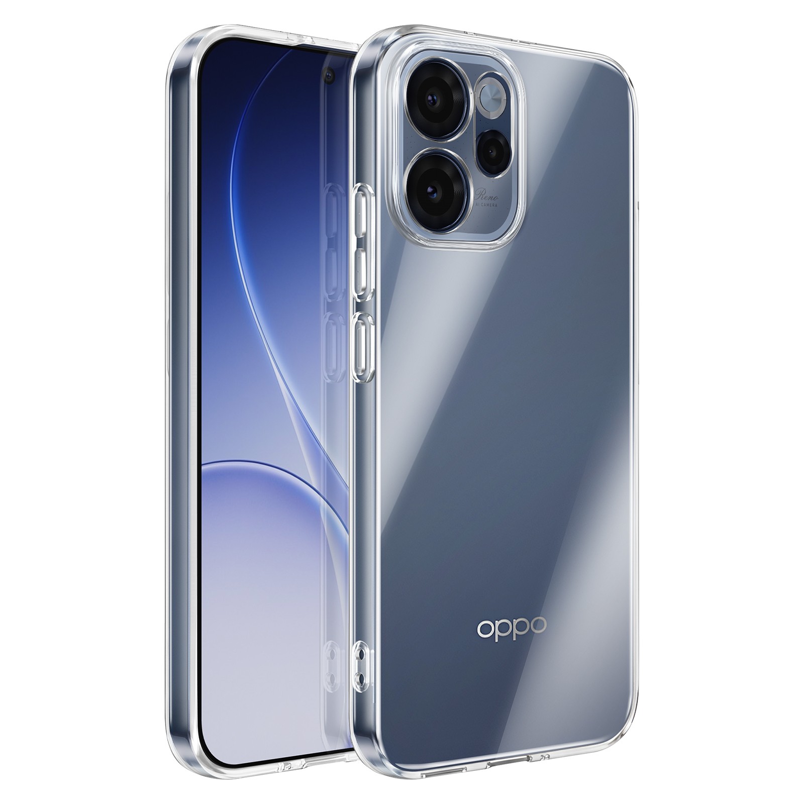 Coque Oppo Reno 15 FS antichoc à bloc optique surélevé en silicone noir mat