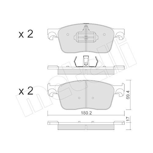 Metelli 22-1107-0 Plaquettes de Frein à Disque Auto Citroën Opel Essence Diesel