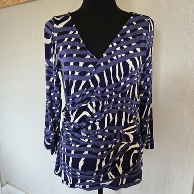 MaxMara Italy Womens Top Size L Y2K Wrap Ruched Draped Old Money