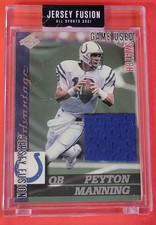 Peyton Manning GAME USED Rookie JERSEY WORN IN 1998 &'99 EDGE CARD JERSEY FUSION. rookie card picture