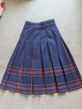 VINTAGE 80S MADE IN USA ENGLAND STYLE PLEATED WOOL SKIRT SIZE 8 GREAT CONDITION