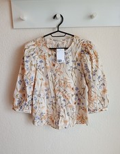 H&M Bluse mit Puffärmeln Millefleur Apricot ...