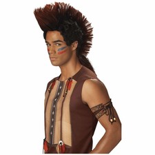 Indian Warrior Native American Mohawk Noble Men Costume Wig