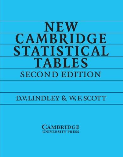 New Camb Statistical Tables 2ed - Lindley, D. V. V.