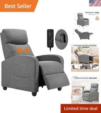 Ergonomic Massage Recliner Chair for Living Room - Adjustable Comfort in Gray