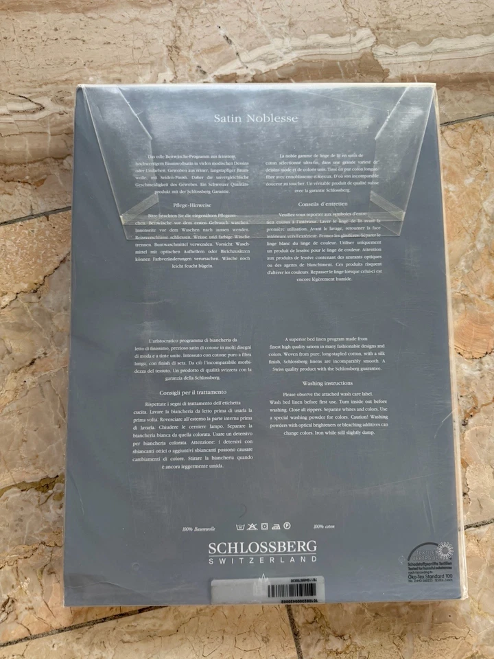 NEU! Schlossberg Bettwäsche Satin Noblesse Punto Blau 135x200 cm 80x80cm - Bild 3 von 3