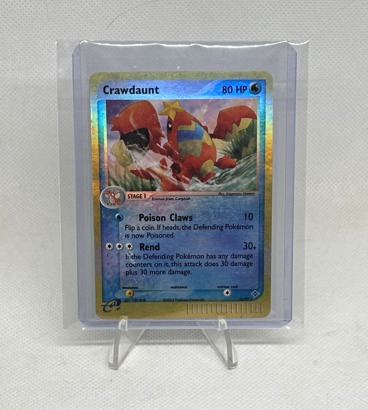 Nintendo Crawdaunt 13/97 EX Dragon Holo Rare 80 HP EN 2003 Stage 1