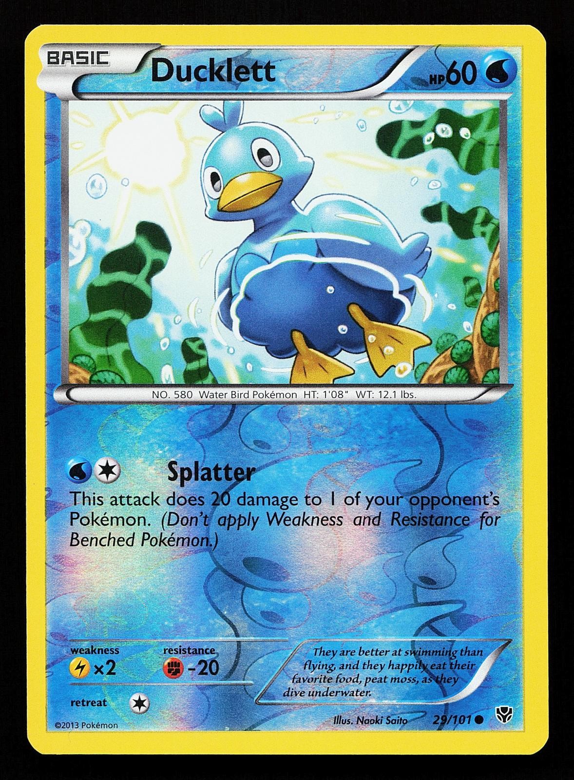 Ducklett 29/101 Reverse Holo Common Plasma Blast Pokemon Card