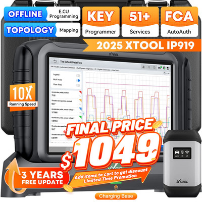 XTOOL IP919 Car Diagnostic Scanner Offline ECU Key Programming Tool Topo Mapping