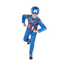 MARVEL Captain America Official Youth Value Costume - Full-Bodied Small, Blue