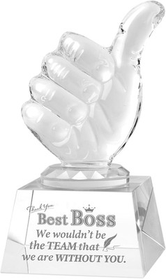 Boss Appreciation Gifts for Women Men, Crystal Thumbs Up Trophy