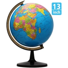 Kids World Globe 13-inch with Rotating Base | Geography Learning Aid