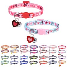 Breakaway Cat Collars for Girl Boy Cats, Fall Winter All Weather Cat Collar P...