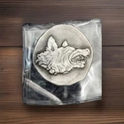 Wolf 2 Ounce .999 Fine Silver Antiqued Finish  Limited to 100 mintage