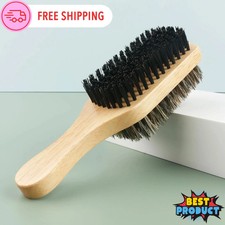 Wooden Beard Brush Comb Mans Boar Bristle Double Sided Grooming Brushes Handle