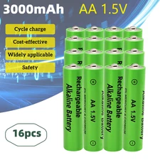 16Pcs 1.5V 3000mAh AA Rechargeable Batteries LED Light Battery Alkaline US