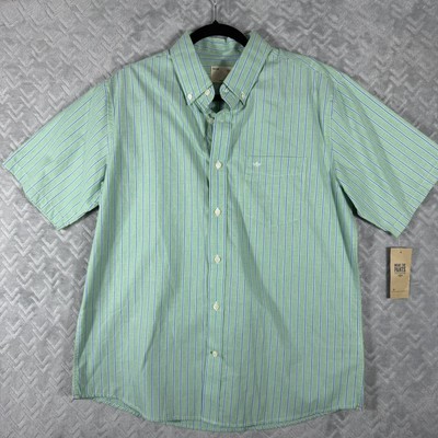 Dockers Khaki Diem Men's NWT Striped Long Sleeve Button Up Shirt L 