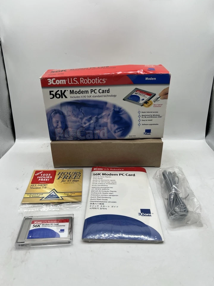 Vintage US Robotics 3COM 56k Modem Card Model 3056 Open Box Incomplete - Image 2 of 4