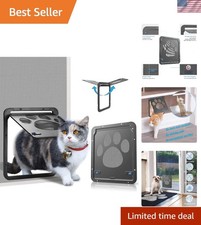 Automatic Closing Pet Screen Door   8x10 Black Magnetic Flap for Small Pets