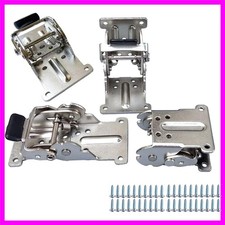 4-Piece Foldable Support Bracket Set with Self-Locking Hinges - 500 lbs Capacity