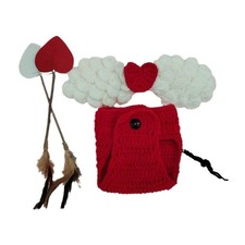Newborn Shower Gift Photo Props Crochet Cupid Costume Baby Photostudio Outfit
