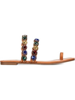 THALIA SODI Womens Beige Mixed Media Toe Ring Joya Toe Slip On Sandals Shoes 8 M