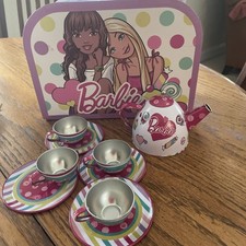 Barbie Metal Tea set In Carrying case