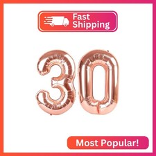 Number Balloons 30 Balloon 40 inch Rose Gold for 30th Birthday Decoration