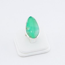 Magnificent chrysoprase silver ring, 6 size