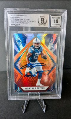 2020 Panini Phoenix #118 Jonathan Taylor RC Card Auto BGS 10 Colts Rookie