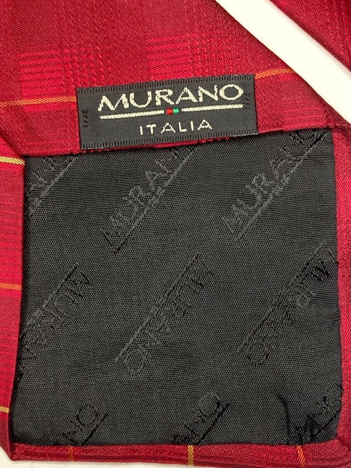 Corbata formal Murano Italia para hombre 58"Lx3,75"W rojo/amarillo Foto 2 de 4