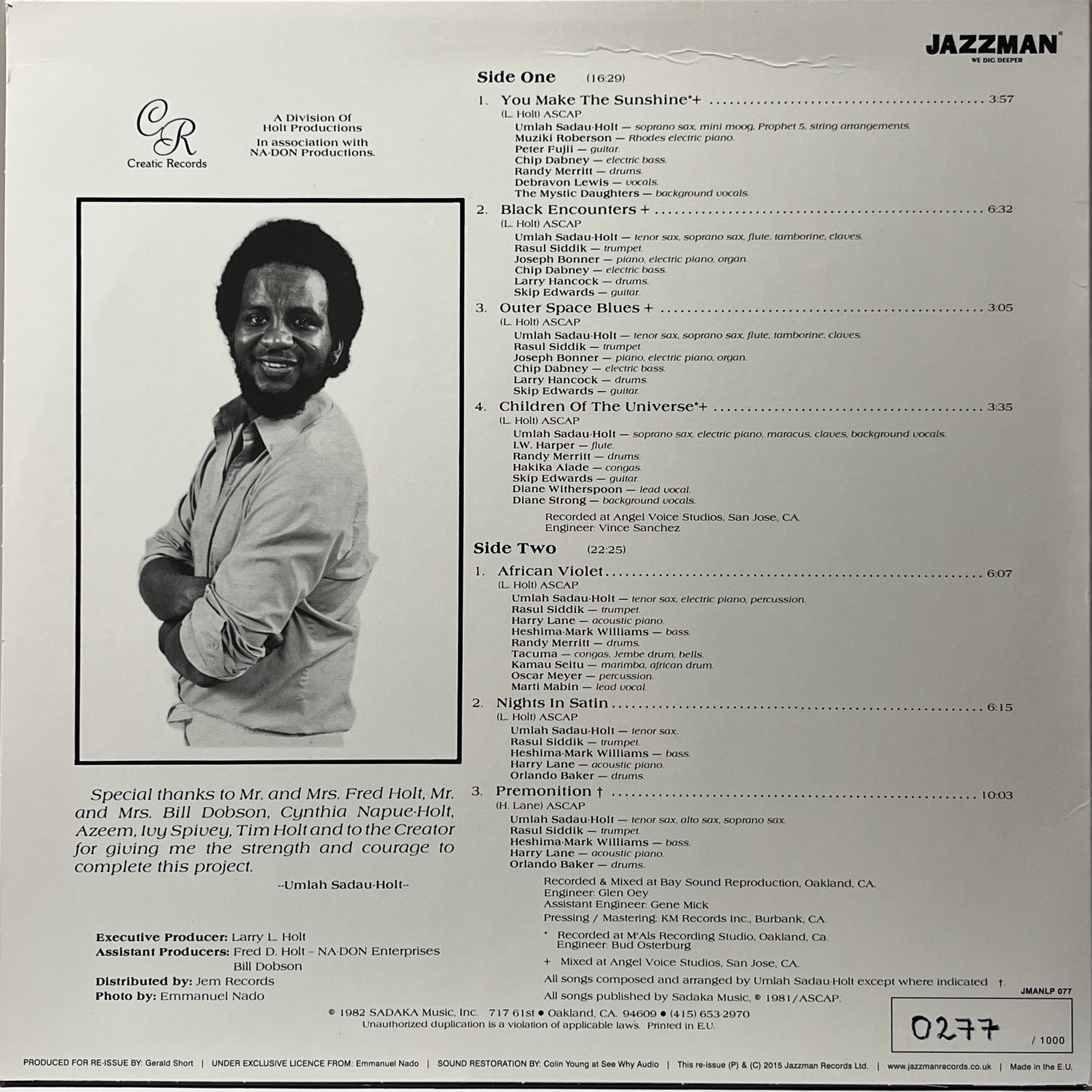 Jazz, Funk / Soul Sadaka Featuring Umlah Sadau-Holt, Rasul Siddik, Harry Lane , 