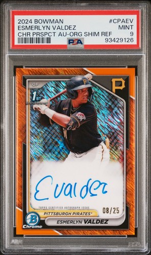 2024 Bowman Esmerlyn Valdez Chrome Prosp Auto Orange Shimmer Refractor 8/25